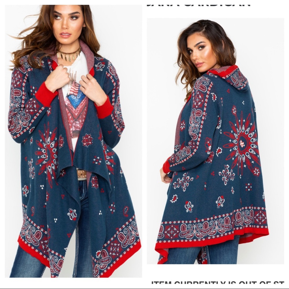 NWT! TASHA POLIZZI  AMERICANA CARDIGAN